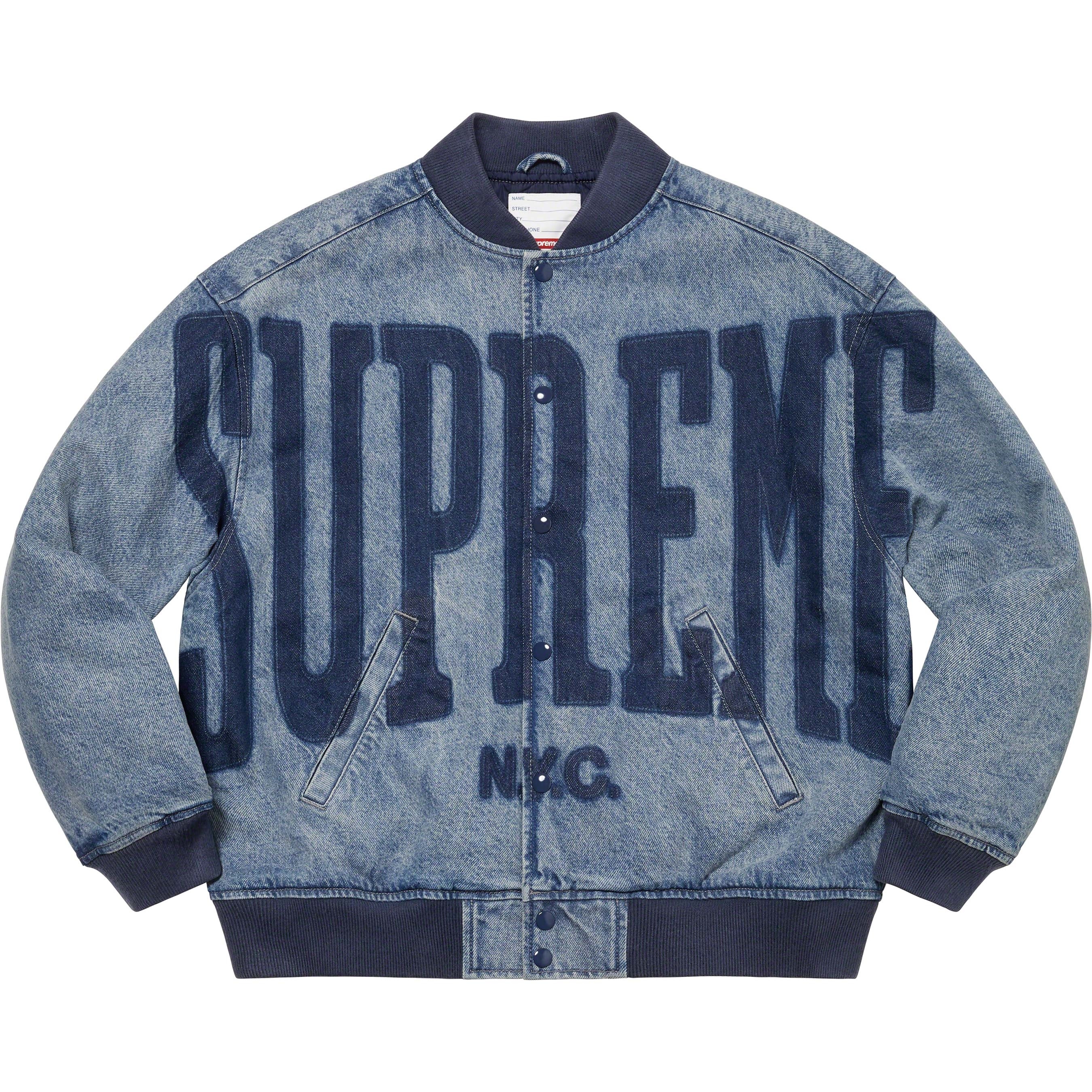 Washed Knockout Denim Varsity Jacket view 7